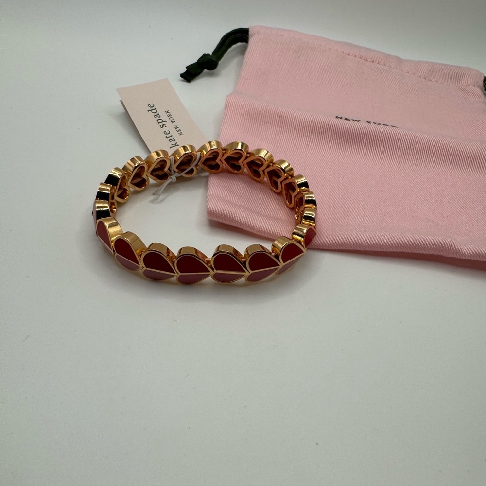 Kate Spade Gold and Red Heart Bracelet - Picture 5 of 5